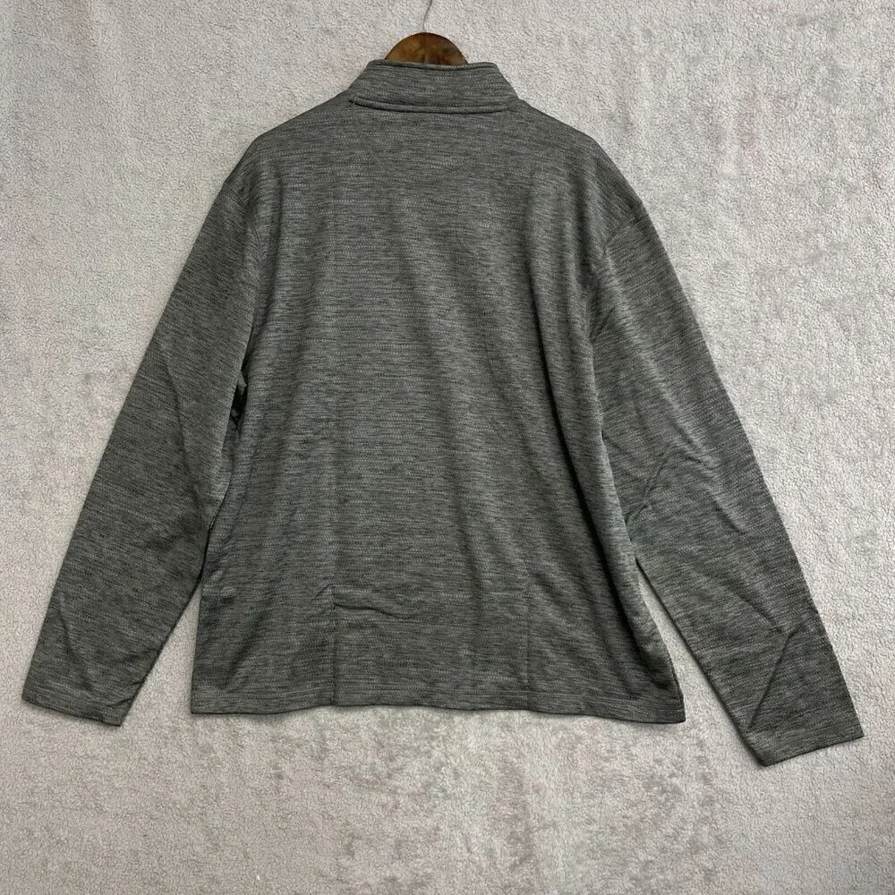 NEW G.H. Bass & Co. Men's XL Mixed Media Quarter Zip Pullover Gray Sweashirt